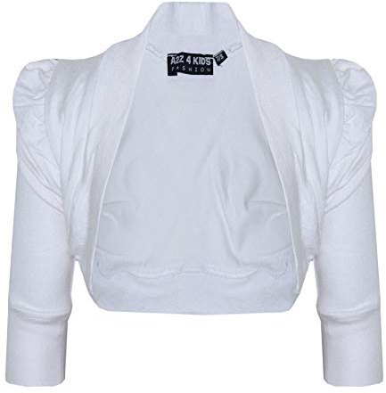 New Kids Girls Ruched Sleeve Stylish Shrug Bolero Cropped Cardigan 2-13 Years