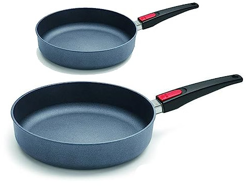 Woll Sauteuse Set de poêles 2 pièces Diamond Lite 24 cm + 28 cm – poignée amovible résistant à la chaleur jusqu'à 250 °C – hochrandpfanne – Anti-adhésif