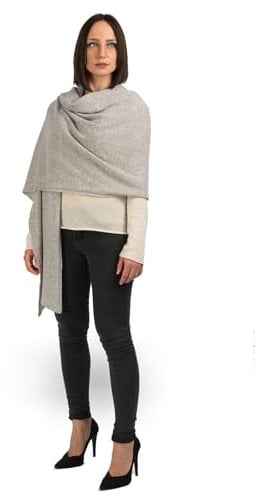 Dalle Piane Cashmere - Stola aus 100% Kaschmir - Made in Italy - für Frau, Farbe: Grau, Einheitsgröße