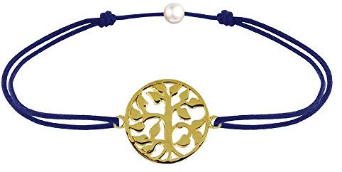 LES POULETTES BIJOUX - Bracelet Lien Arbre de Vie Plaqué Or - Bleu