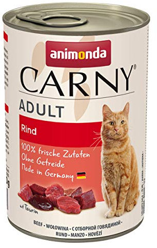 animonda Carny Adult Katzenfutter, Nassfutter für ausgewachsene Katzen, Rind pur, 6 x 400 g