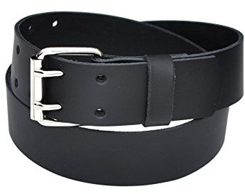 DayneQ Sie Bieten hier 1 St. Guertel ca. 4cm Breit mit 2 Dorn Roll Schnalle -SCHWARZ-145cm-Bundweit