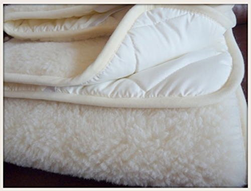 Merino Wool Bedding Mattress Topper Pad 170 x 200 cm Matratzenauflage 170 x 200 cm Unterbett Wolle Matratzenauflage Bettauflage Schonbezug 170/200cm
