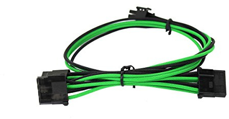 EVGA Black & Green 550-650 G2/G3/G5/G6/G7/GA/G+/GM/P2/P3/P5/P6/P+/T2 Power Supply Cable Set, Individually Sleeved (100-G2-06KG-B9)