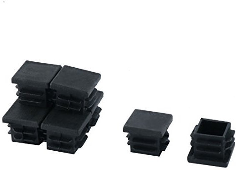 sourcing map 8Stk Tisch Stuhl Bein Plastik Viereck Rohr Insert Ende Blank Deckel Schwarz DE de