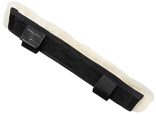 Werner Christ ® Turnier Nasenschoner mit Klettverschluss aus echtem medizinischem Fell für Pferde, Nasenriemenschoner 28 cm Länge in schwarz Natur