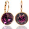 NOBEL SCHMUCK Ohrringe Rosegold Beere Amethyst Markenkristalle 925 Sterling - schlicht modern