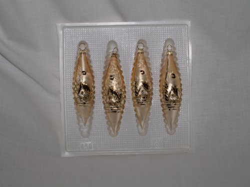 Jingle Bells Lauscha Christbaumkugel Olive Champagner/Gold Winterlandschaft