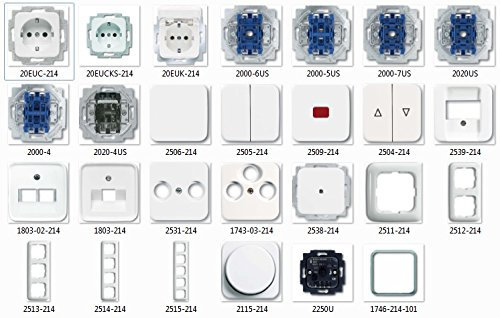 Busch Jäger Reflex SI – Schalter- und Steckdosen-Set, weiß (2115-214) Zentralscheibe für Drehdimmer