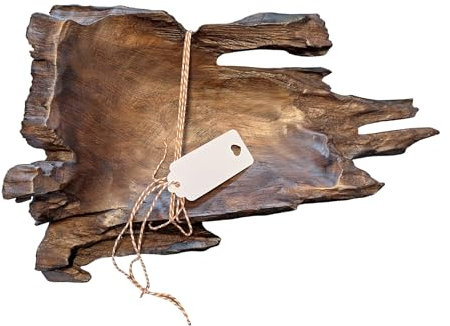 CleanPrince Teakschale Teakholzschale ca. 32-45x15-25x5 cm Holzschale Schale Holz Teak dunkelbraun edles Teakholz Dekoschale | jede Schale ein Unikat | Handarbeit