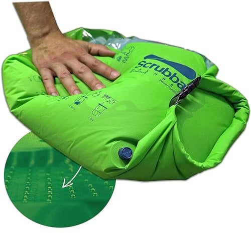 Scrubba Sac Lave-Linge Portatif 2.0 - Sac Étanche D’essorage pour le Voyage, Camping, Randonnée - Essentiel pour Faire Sa Lessive Pendant Son Voyage