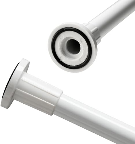 Croydex Extendable Tension Shower Curtain Rod, White | Extends from 1100mm to 2600mm | Self Supporting | Telescopic Aluminium Pole | Twist to Adjust | No Drill Option