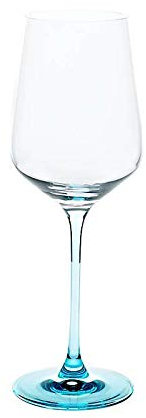 CRISTALICA Weinglas Weinkelch Charisma Rot- und Weißwein 450ml klar mit blauem Stiel