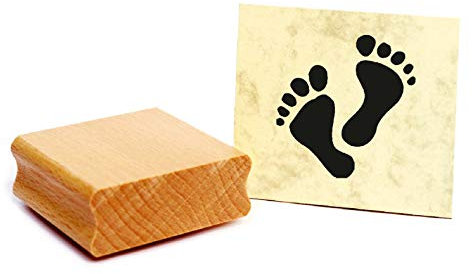 Stempel Füße/Fußspuren - Motivstempel aus Buchenholz