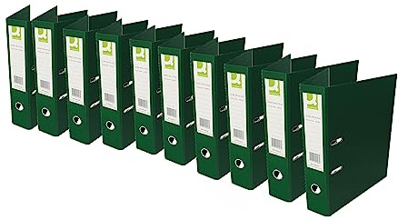 Q-Connect 70mm Lever Arch File Polypropylene Foolscap Green (Pack of 10)