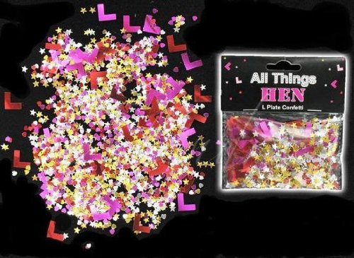 3 X HEN NIGHT PARTY 'L' PLATE CONFETTI