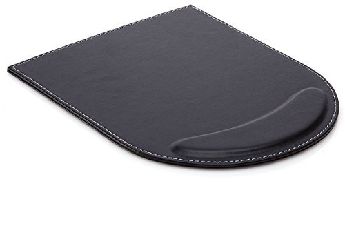 KINGFOM™ PU Leather Mouse Pad Mice Pad Mat with Wrist Comfort Rest Computer Desk Stationery Accessories Colors (Black)