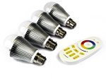 LIGHTEU®, 4 x 2.4G RF Mi-Light RGBW wärmen weiße LED-Lampen-Birne E27 9W 220V w Fernbedienung von Mi-Light