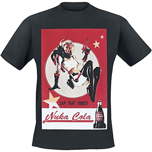 Fallout Nuka Cola Lady Maglietta, Nero, L Uomo