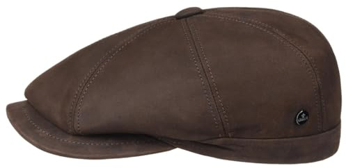 Lierys Nappa Wax Leather Flat Cap Men Autumn Winter