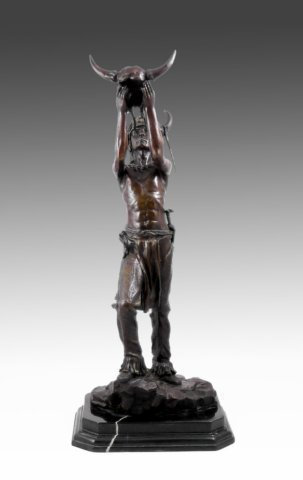 Kunst & Ambiente - Bronzeskulptur - Indianer/Häuptling - Krieger von Carl Kauba - Indianer Bronzefigur - Western Skulptur - Figur - Amerika