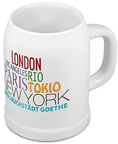 digital print Bierkrug mit Stadtnamen Bad Lauchstädt Goethe - Design Famous Citys in The World - Städte-Tasse, Becher, Maßkrug