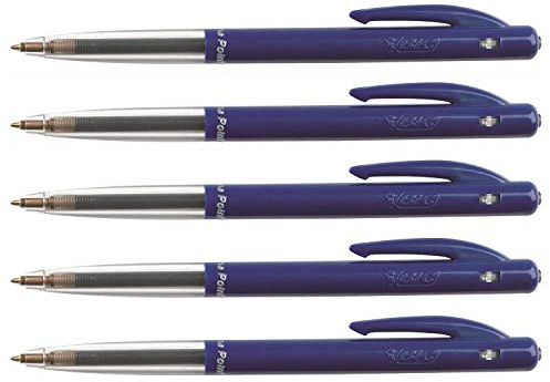 BIC Kugelschreiber, M10, CLIC, feine Spitze, 0,7 mm, Blau, 5 Stück