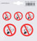 Metafranc Klebesymbol Rauchverbot - diverse Größen - 5 Blatt / Beschilderung / Infoschild / Verbotsschild / Rauchverbot / Nicht-Raucher-Bereich / 512110