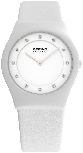 BERING Damen Uhr Quarz Movement - Ceramic Collection mit Kalbsleder und Saphirglas 32035-659 Armbandsuhren