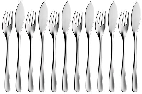 WMF Set di Posate Ambiente per più Persone, costituito da Diversi Elementi, Grigio Acciaio, 12-Teilig