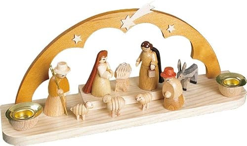 Kerzenhalter Christi Geburt, Weihnachtskrippe, Erzgebirge Richard Glässer Seiffen, 17536