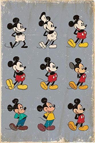 Disney Mickey Mouse 'Evolution' Maxi Poster, 61 x 91.5 cm Mehrfarbig