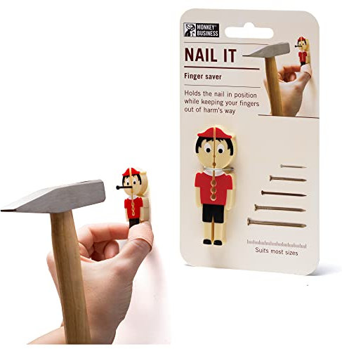Monkey Business mb947 6,5 x 2,5 x 0,8 cm Nail ES Hammer Finger Saver – Mehrfarbig