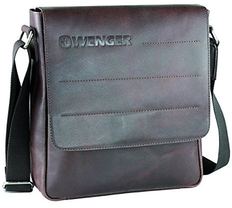 Wenger W29-02BR Überschlagtasche Medium Umhängetasche, Braun