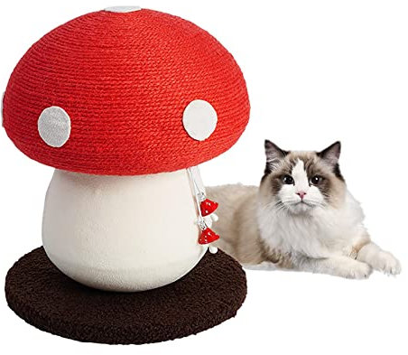 Grattoir à Champignons | Arbre à Chat en sisal avec Champignons - Arbre à Chat Cat Paw - Arbre à gratter pour intérieur - Protège Vos Meubles Contre Les Rayures