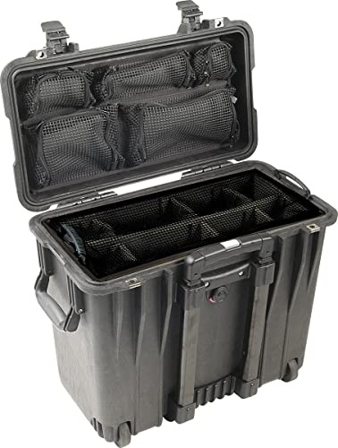 Peli 1440 Wasserdichtes Top Loader Case, Schutzkoffer, IP67-Zertifiziert, 34L Volumen, gepolsterten Einteilungssystem (Anpassbar), Farbe: Schwarz