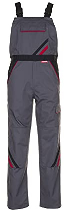 Planam 2332069 Highline Latzhose, Schiefer/Schwarz/Rot, Größe 69