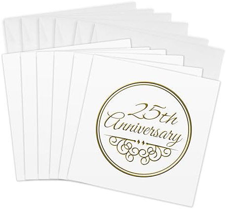 3dRose Gc_154467_1 Grußkarten, 25 Jahre gemeinsam verheiratet, 15,2 x 15,2 cm, 6 Stück