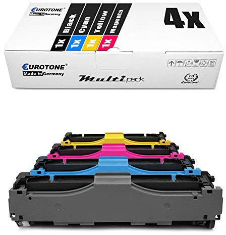 Eurotone 4X Non OEM Druckerpatrone Set kompatibel für HP Laserjet Pro 300/400 Color M 351A 351MFP + 375nw + 451dn 451dw 451nw + 475dn 475dw CE410A CE410X CE411A CE412A CE413A