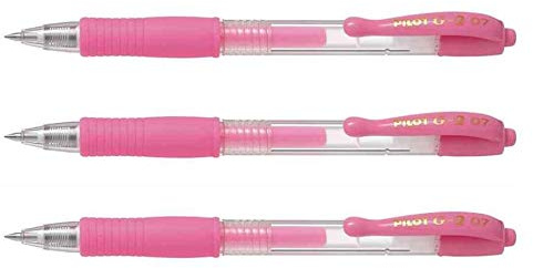 Pilot Set (3 Stifte Schreibender Gel G2 07, Rosa Pastell