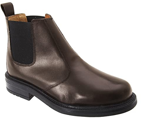 Mens Brown Roamers Leather Chelsea Boots Cushioned leather lining Brown Leather Mens UK 8 / EU 42