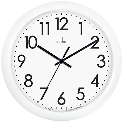 Acctim 21892 Abingdon White Wall Clock 255mm Diameter, One Size