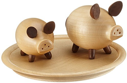 Schweinchen-Garnitur, Salz- und Pfefferstreuer Schwein, naturfarben, von DREGENO SEIFFEN 12 cm - Original erzgebirgische Handarbeit