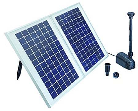 Pontec 43326 PondoSolar 1600, schwarz - Wasserspielset mit leistungsstarker Fontänenpumpe, Solarstromsystem, Solarwasserspielpumpe