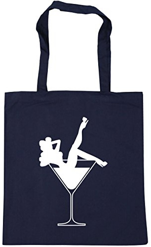 Hippowarehouse Cocktail glass girl Tote Shopping Gym Beach Bag 42cm x38cm, 10 litres