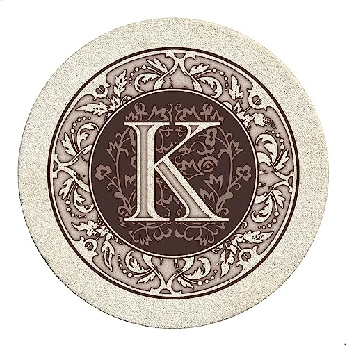 Thirstystone Drink Coaster Set, Monogram K