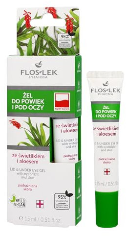 Floslek Pharma Augengel für Augenlid/Augentaschen gegen Schwellung mit Aloe Vera - 15 ml
