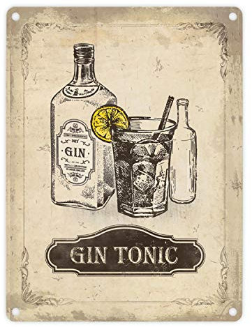 trendaffe - Das Gin Tonic Blechschild in 15x20 cm