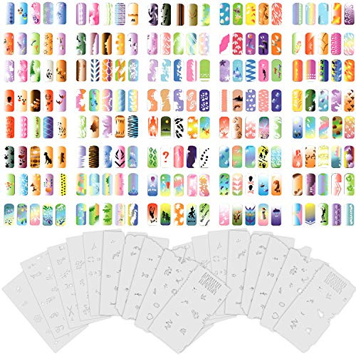 Custom Body Art Airbrush Nail Stencil Set # 9 Package of 20 Nail Templates
