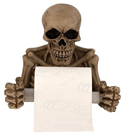 Totenkopf als Toilettenpapierhalter ca. 19 cm x 20 cm Skelett Halter Skull Schädel Gothic Bad Zubehör